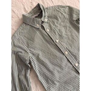 Janie and Jack Green Stripes Button Down Size 4